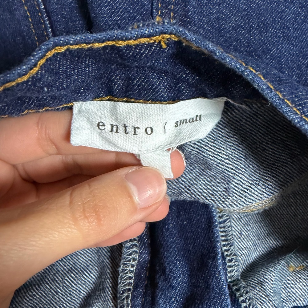 Entro Solid Wide Leg Ankle Length Patch Pockets J… - image 8